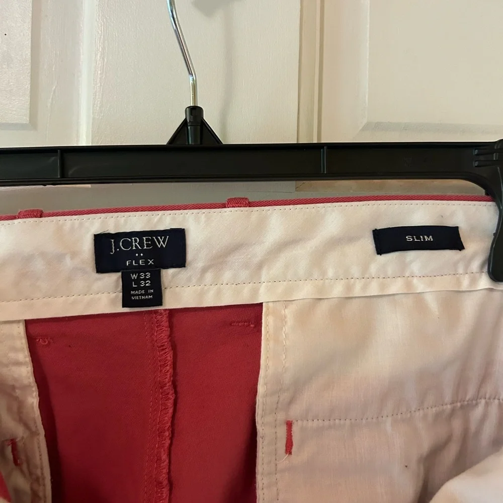 J. Crew Red Straight-Leg - slim cut w-33 l-32